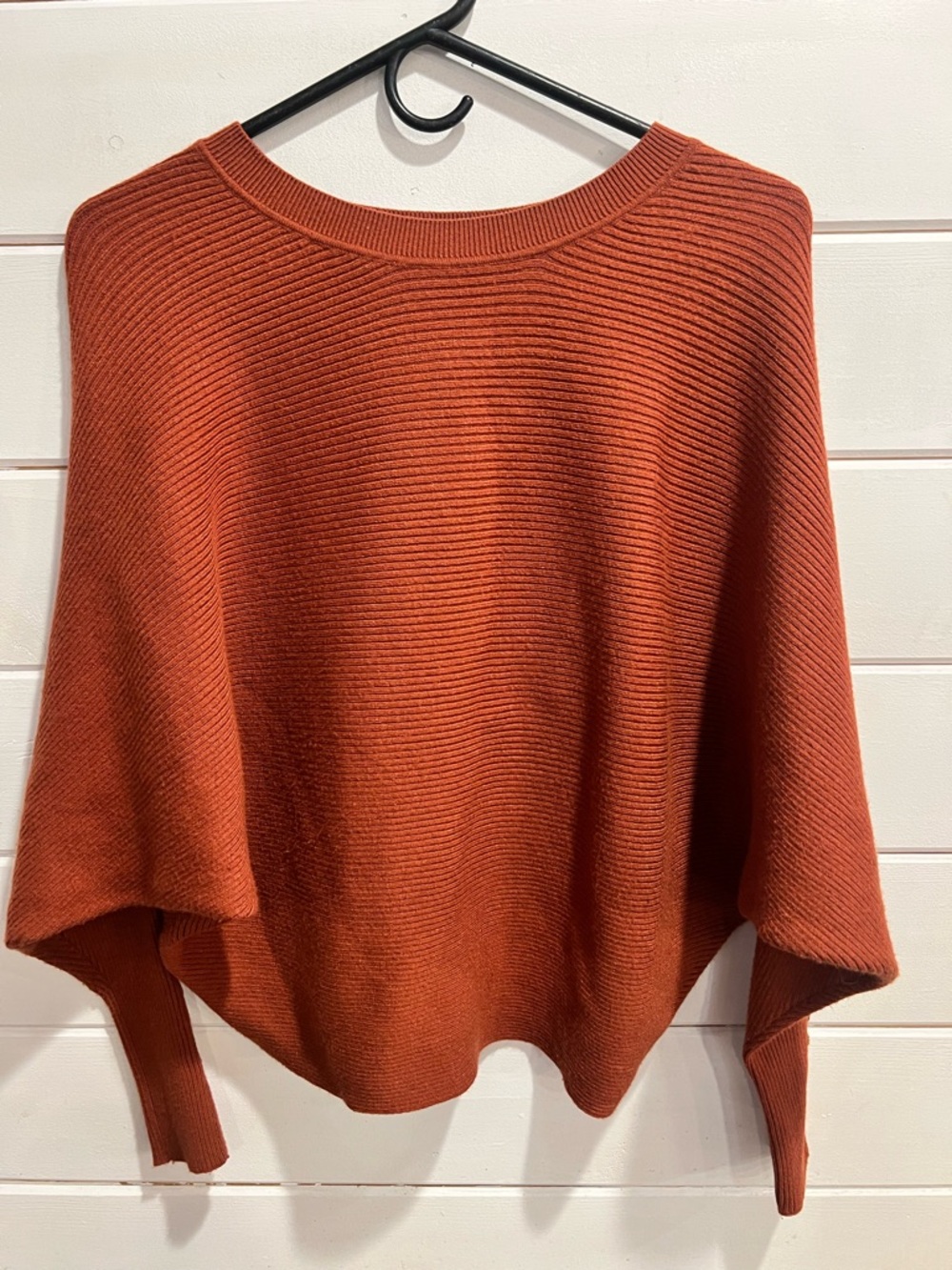 Philosophy Rust Ribbed Crew Neck Batwing Long sleeved sweater